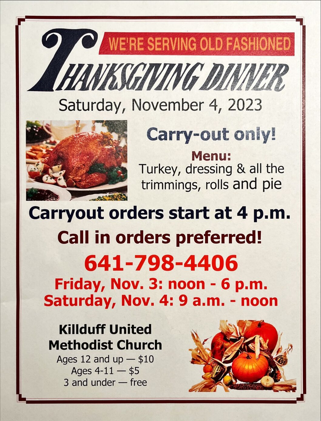 <h1 class="tribe-events-single-event-title">Kilduff Thanksgiving Meal 11/4/23</h1>